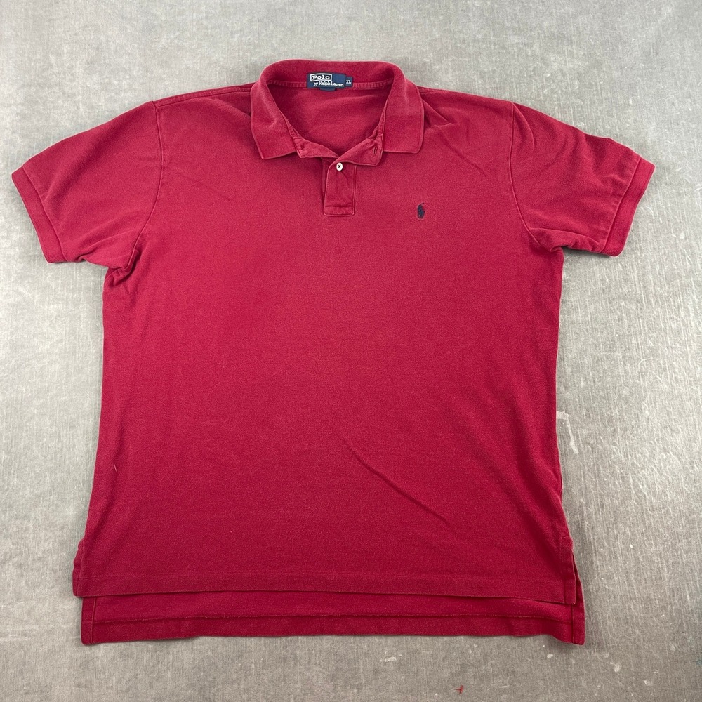 Polo Ralph Lauren Mens XL Red Polo Shirt Short Sleeve Embroidered Pony